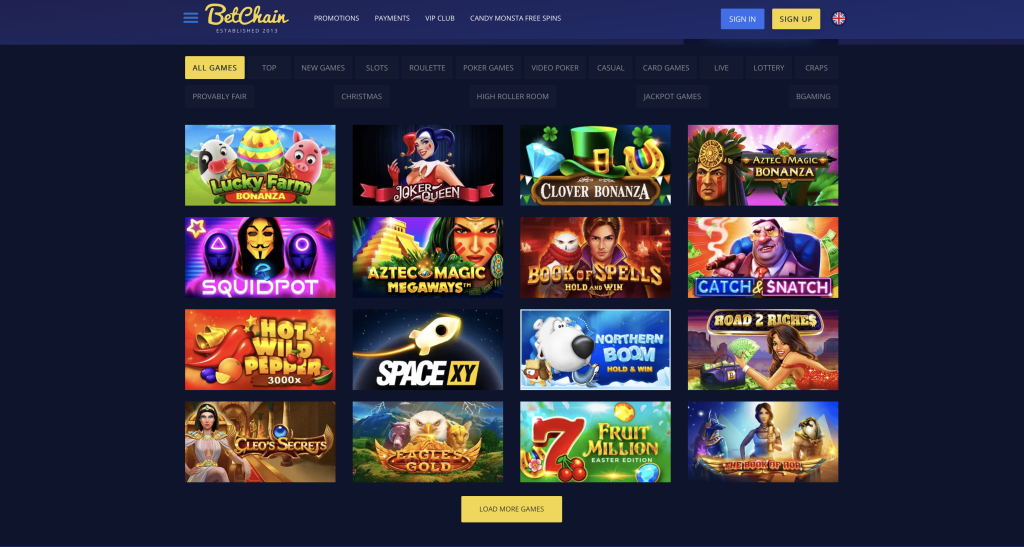 BetChain casino with no registration gambling 