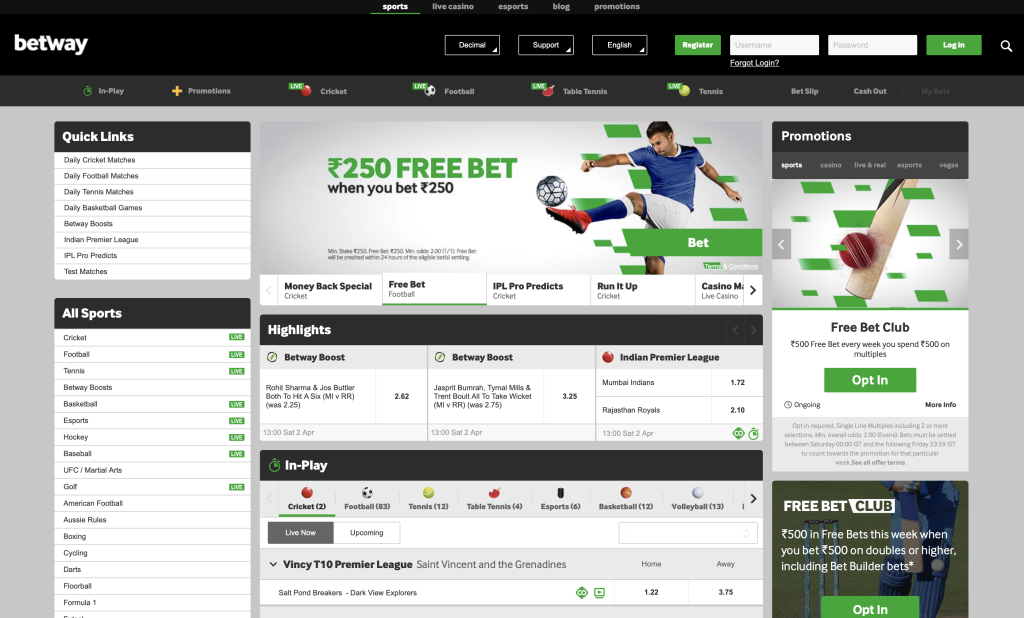 betway to bet on sports with dash