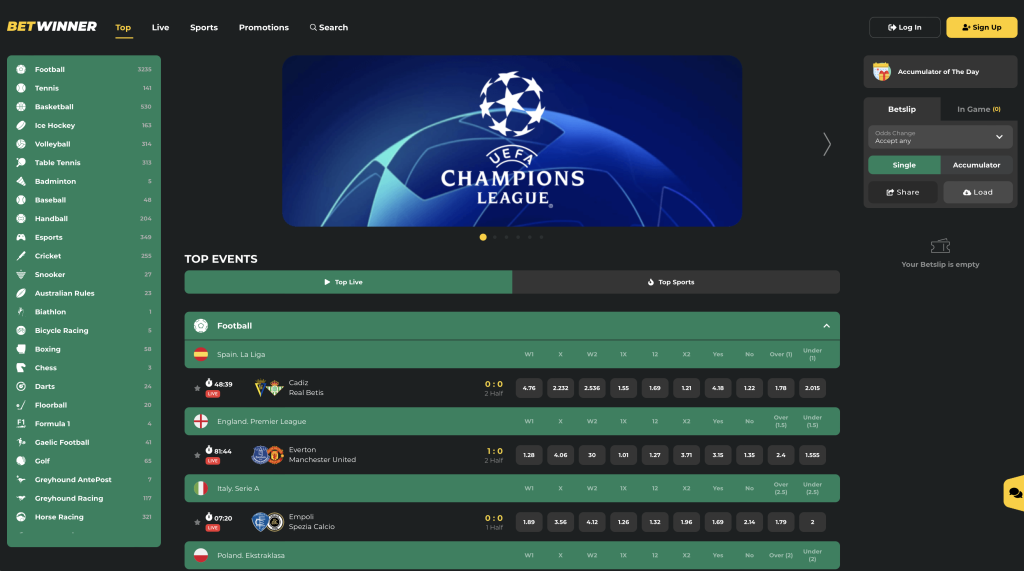 BetWinner - eSports betting site