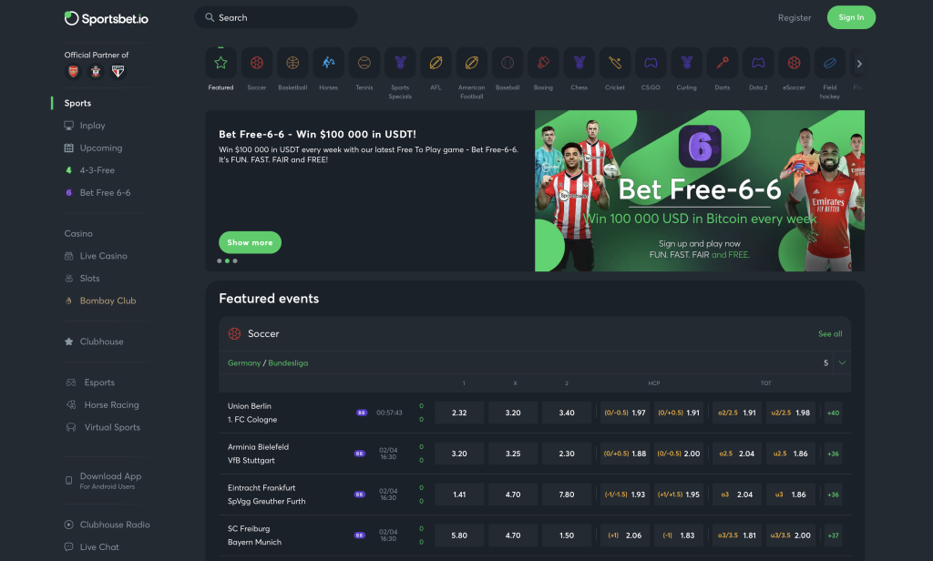bet with cardano at Sportsbet.io