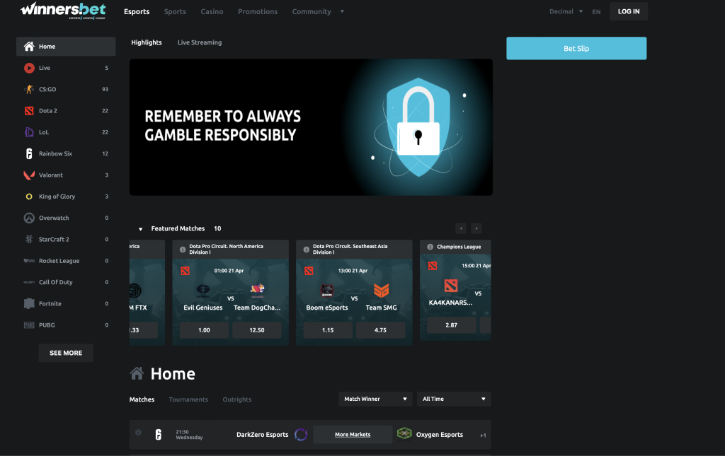 Winners.bet - eSports betting site