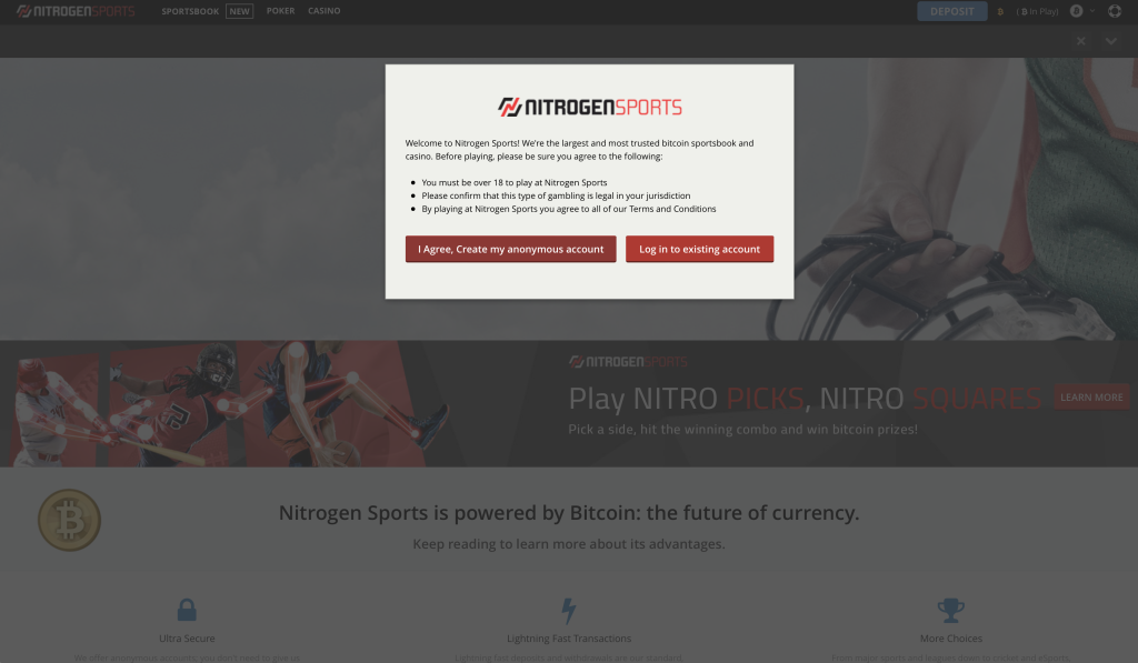 NitrogenSports for anonymous betting without registration 