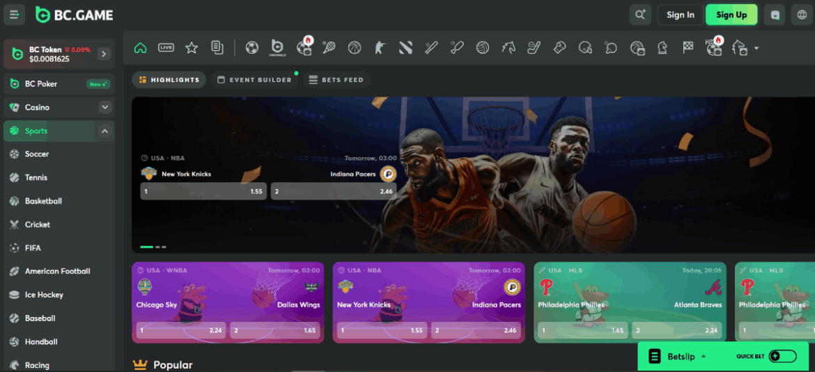 BC Game ETH online gambing platform