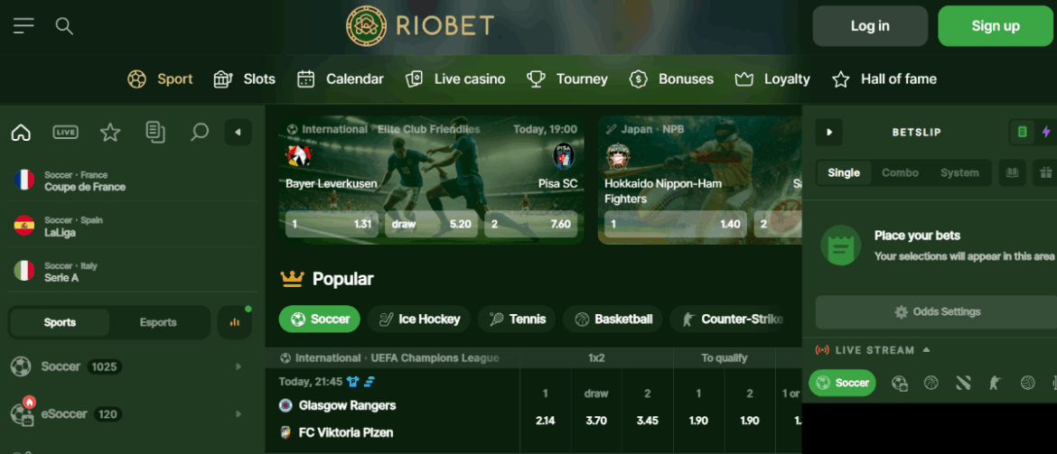Riobet USDT betting platform